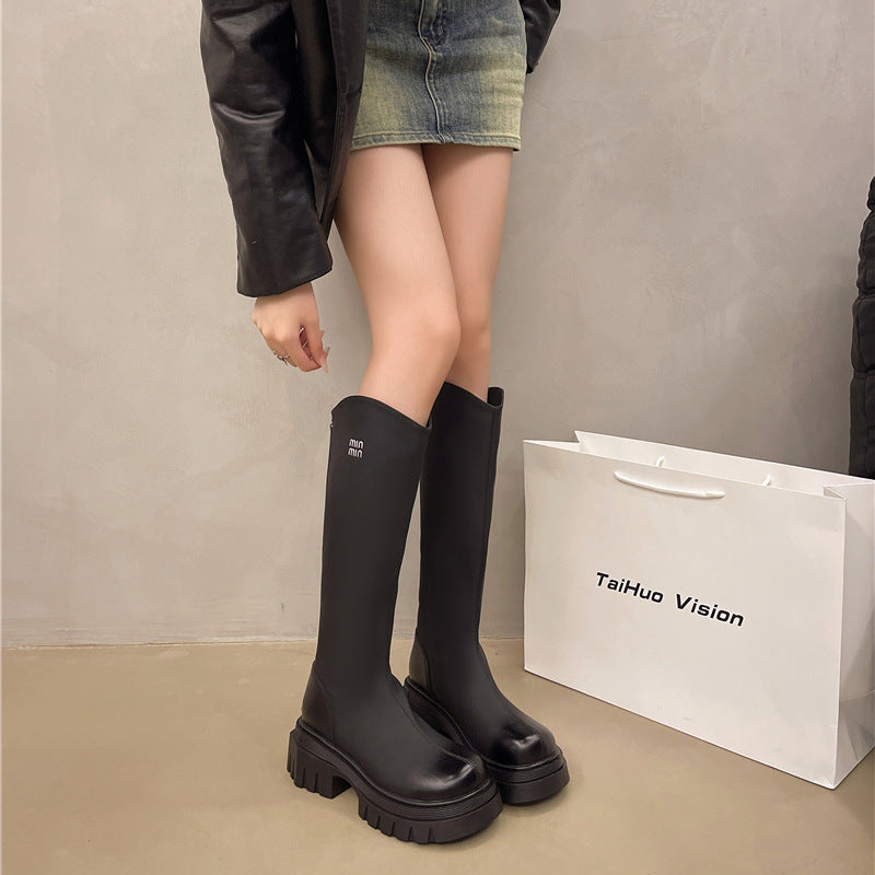 【Shoes】秋冬厚手ロングブーツ 　W14689
