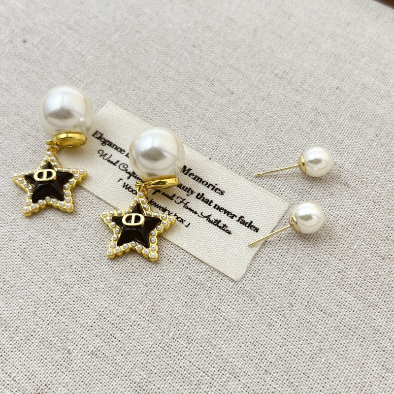 【雑貨】★パール縁どりスターピアス T01811