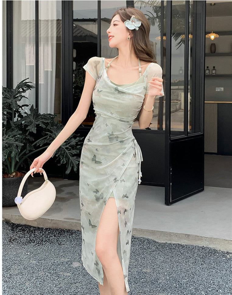 【Dress】プリントホルターネックワンピース　Ｗ11962