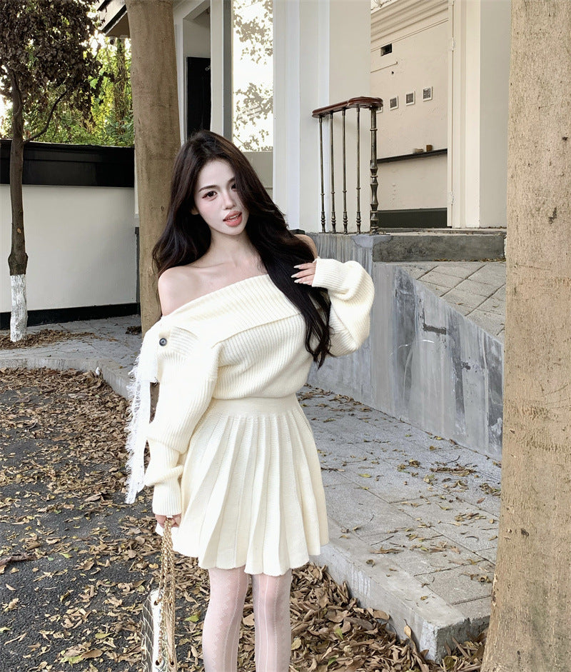 【Dress】リボン付きニットワンピース　Z8255
