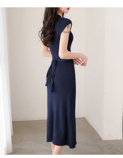 【Dress】定番シンプル~ノースリーブタイトニットワンピース   W7806