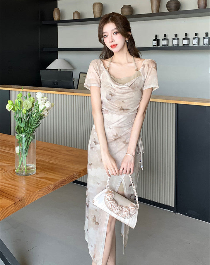 【Dress】プリントホルターネックワンピース　Ｗ11962