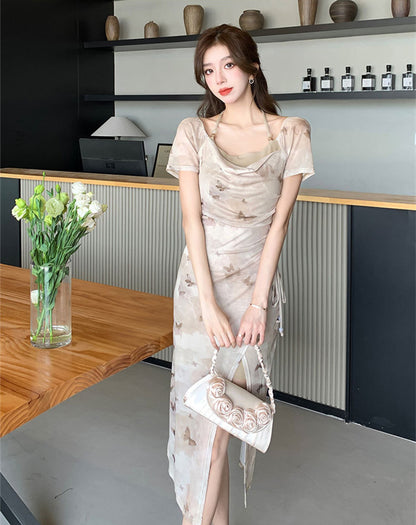 【Dress】プリントホルターネックワンピース　Ｗ11962