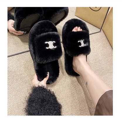 【Shoes】3色ファースリッパ    W13363