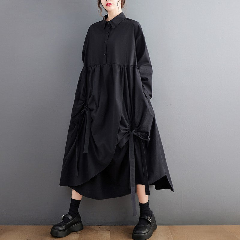 【Dress】体型カバーシャツワンピース　Z8005