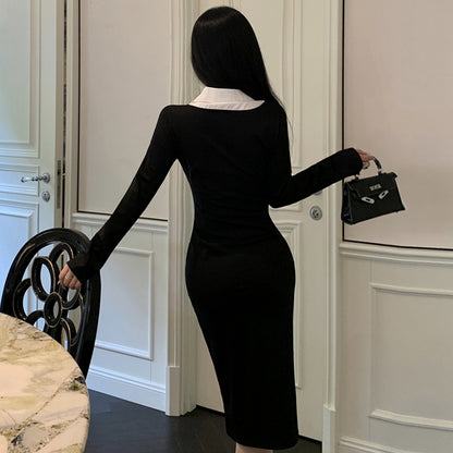 【Dress】配色タイトワンピース　Z7691