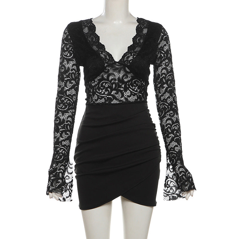 Dress】セクシーレースワンピース T01216