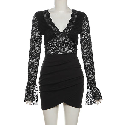 Dress】セクシーレースワンピース T01216