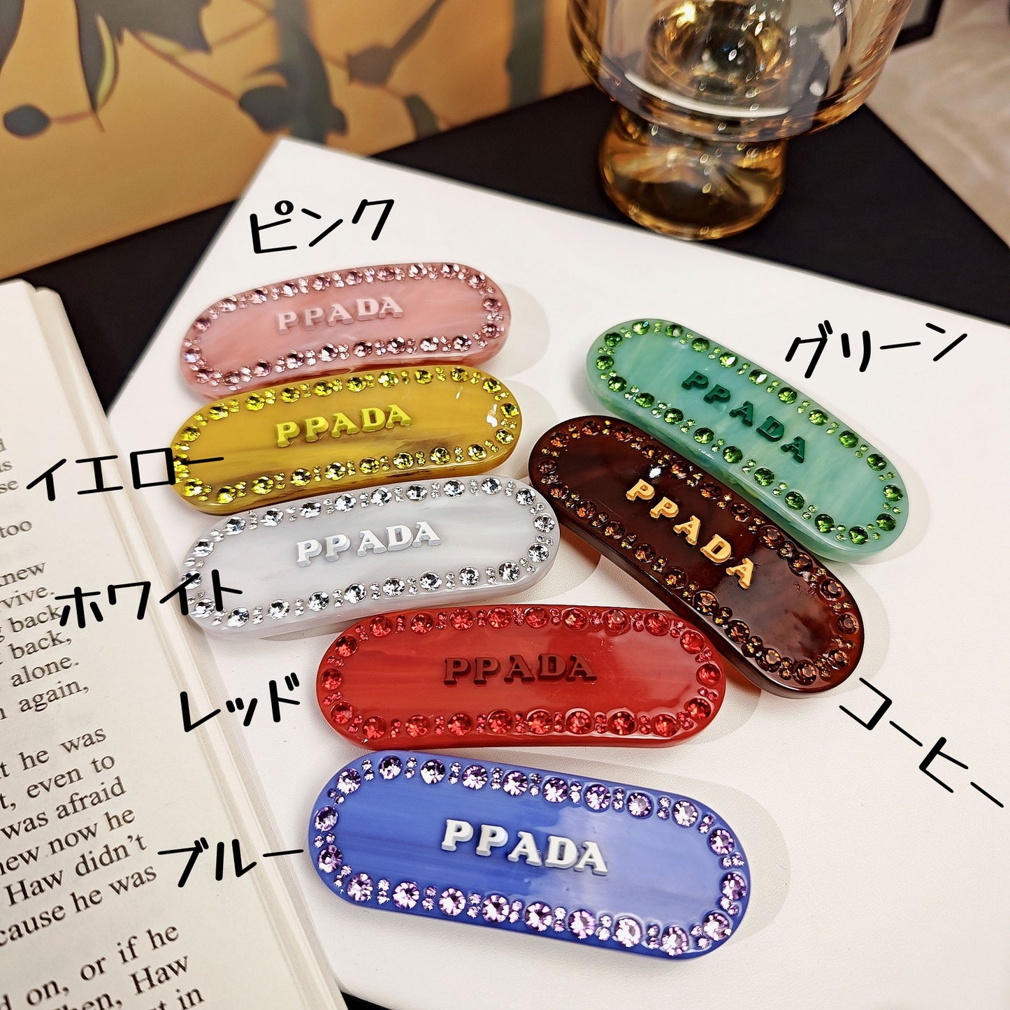 【雑貨】キラキラ多色ヘアクリップ T01863