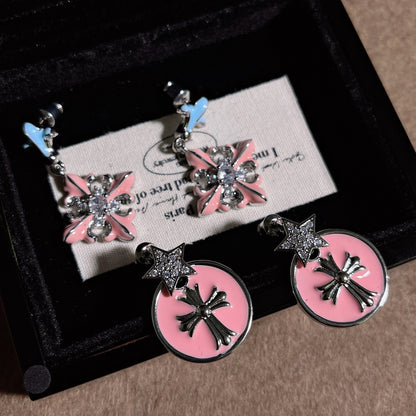 【雑貨】キラキラピンクピアス T01801