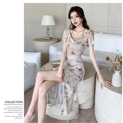 【Dress】プリントホルターネックワンピース　Ｗ11962