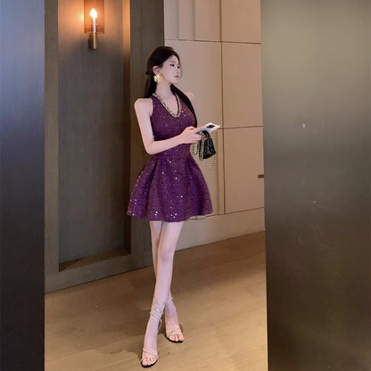 【Dress】スパンコールデザインワンピース T01410