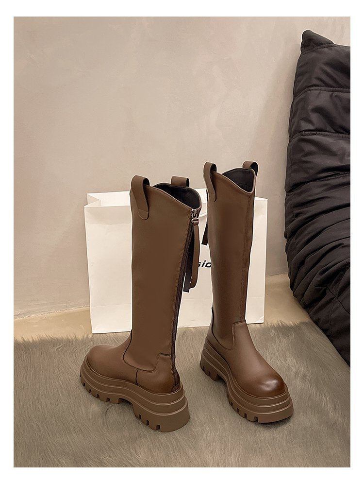 【Shoes】厚底ロングブーツ　　Ｗ14690