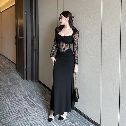 【Dress】レース切替ワンピース　Z7759