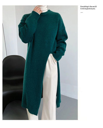 【Dress】スリットニットワンピース    W13468