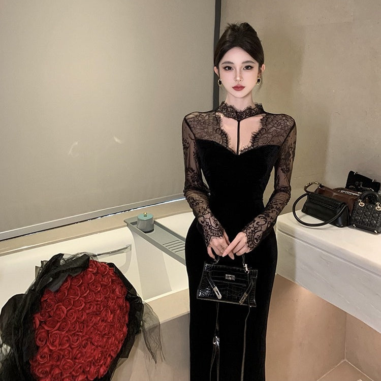 Dress】セクシーレースワンピース T01230
