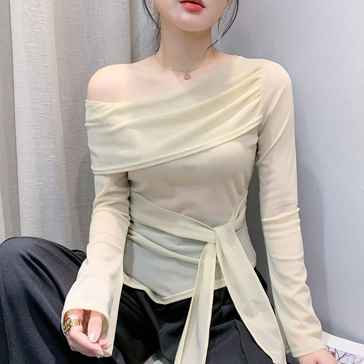【Tops】オフショルダーTシャツ T01666