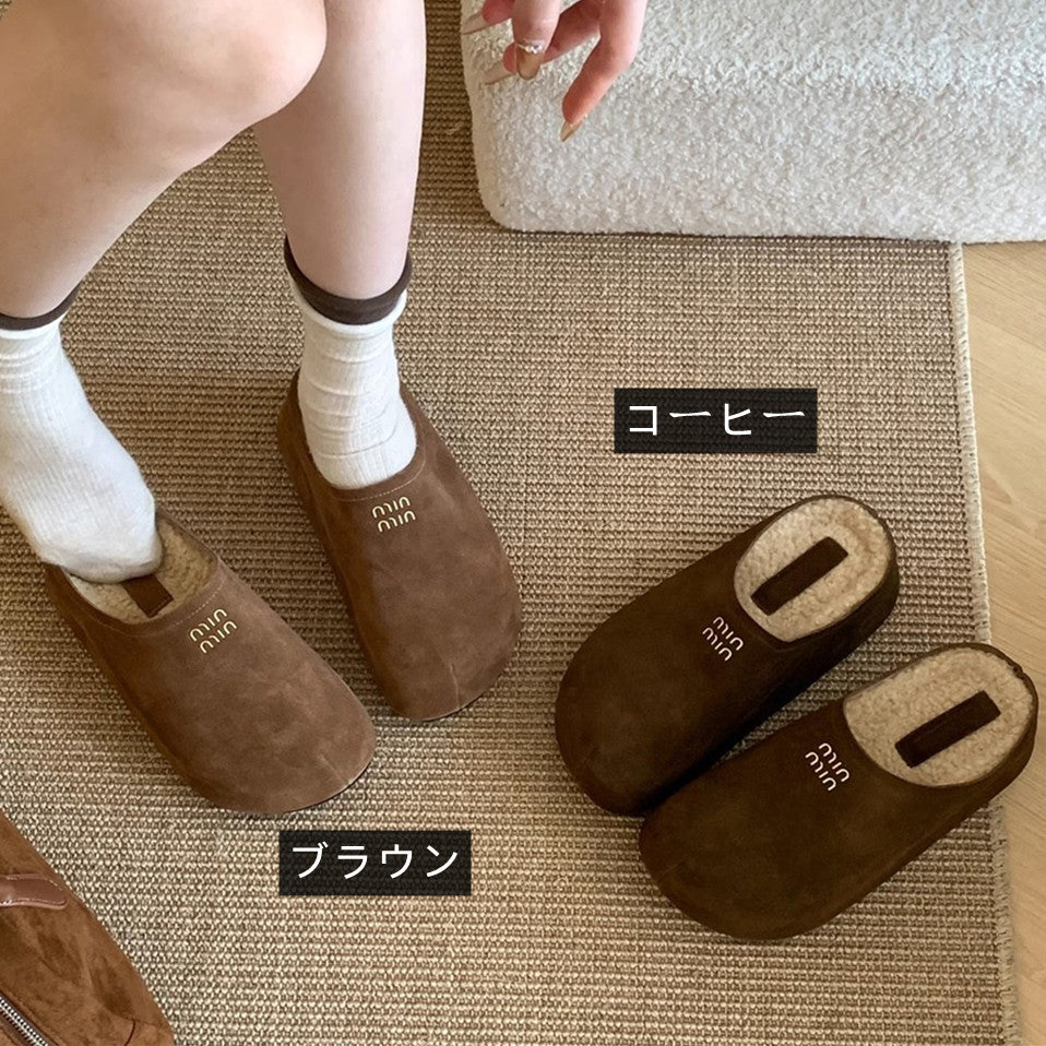 【Shoes】2色ラムウールスリット　Ｗ14686