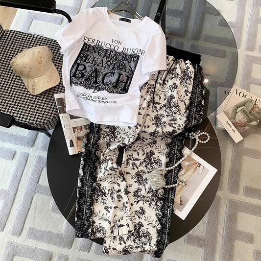 【Set】セットアップ　Tシャツ + パンツ　W12571
