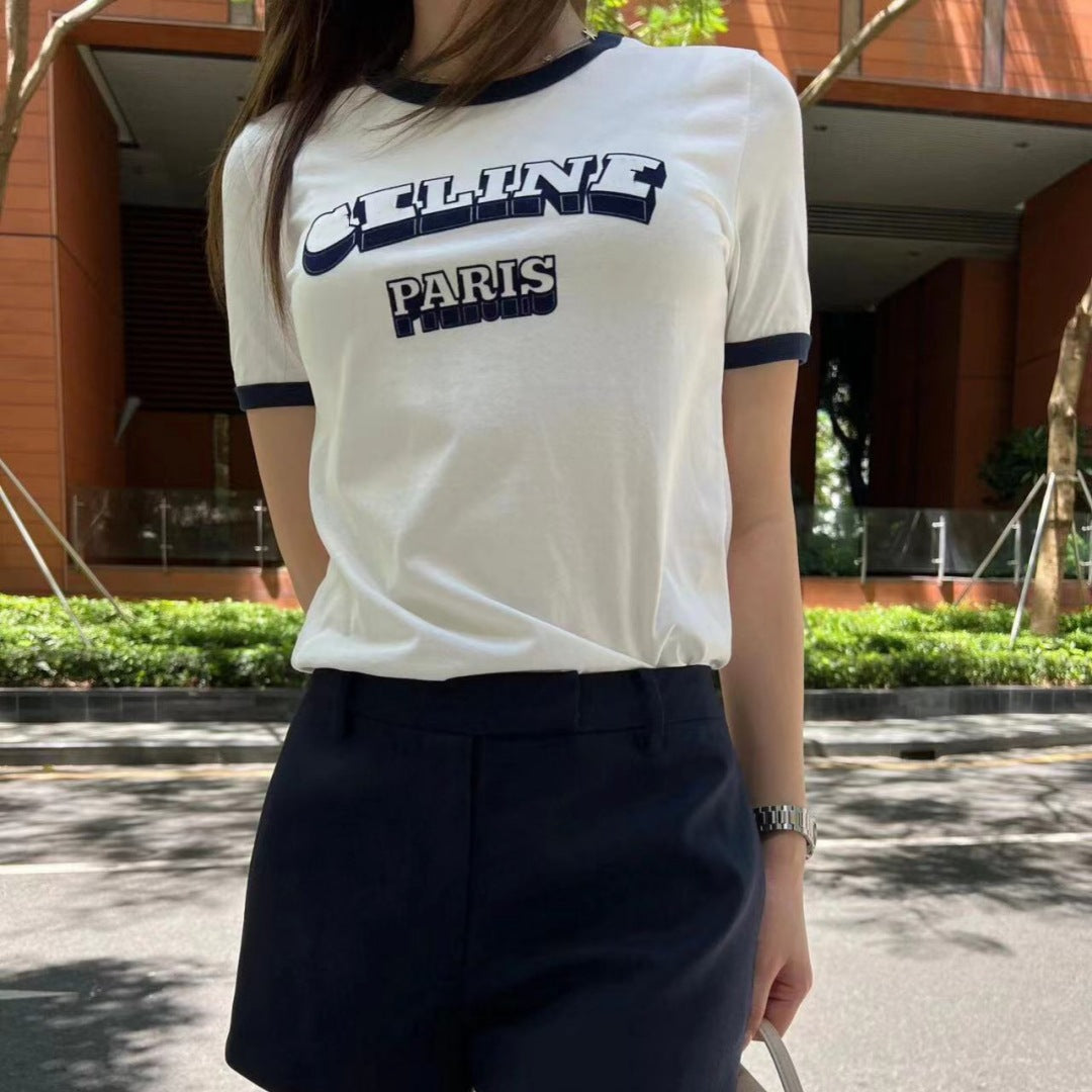 【Tops】配色Tシャツ　Ｗ11981