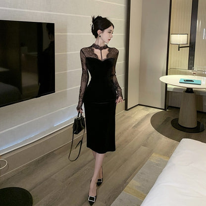 Dress】セクシーレースワンピース T01230