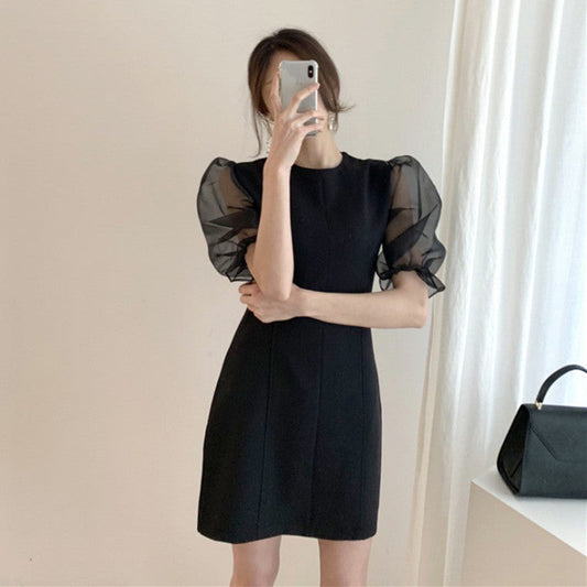 【Dress】パフスリーブワンピース　Ｗ10959