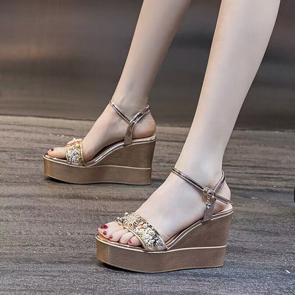 【Shoes】ウェッジヒールサンダル　Ｗ11738