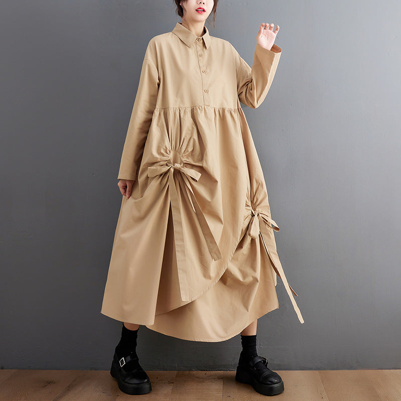 【Dress】体型カバーシャツワンピース　Z8005