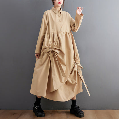 【Dress】体型カバーシャツワンピース　Z8005