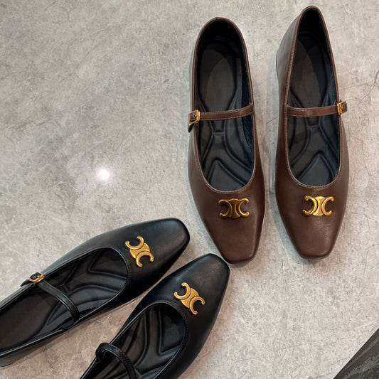 【Shoes】2色展開～フラットシューズ　Ｗ12064