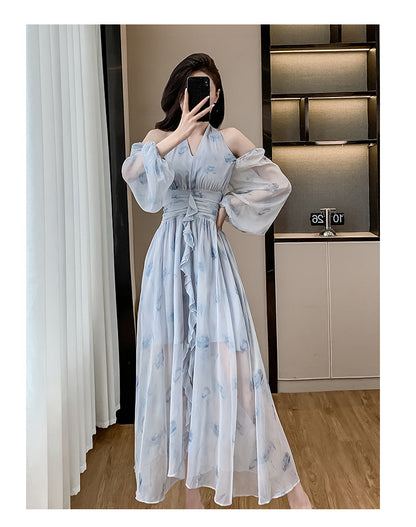 【Dress】ホルターネックローズドレス T01614