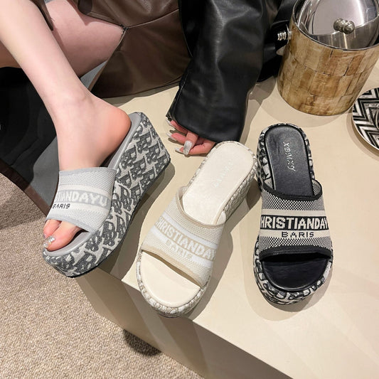 【Shoes】厚底サンダル歩きやすいスリッパ   W11102