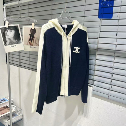 【Outer】配色ニットカーディガン　 W14203