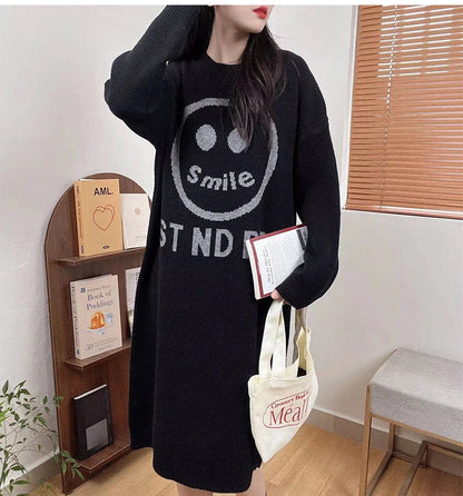 【Dress】新入荷～ニコちゃニットワンピース　Ｗ9756