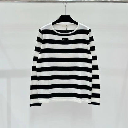 【Tops】ボーダー柄ニット　 W13444