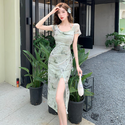 【Dress】プリントホルターネックワンピース　Ｗ11962