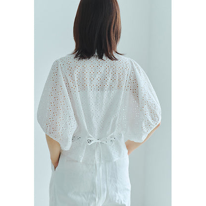 【Tops】キャミソール付き透かし彫りトップス T01686