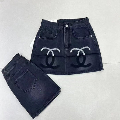 【Bottoms】2色展開デニムスカート   W14319