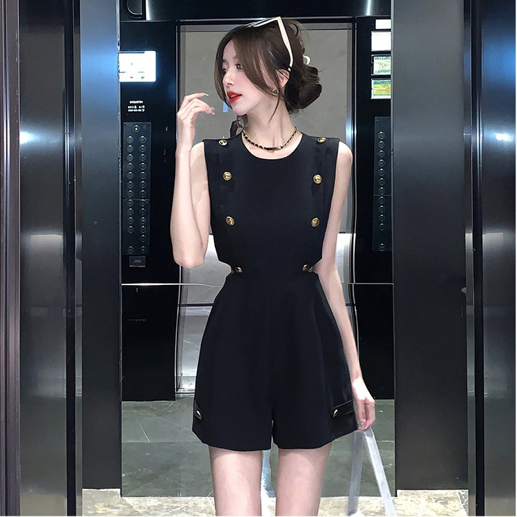【Bottoms】ダブルブレストハイウエストオールインワン T01379