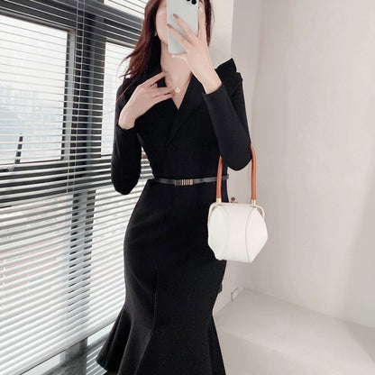 【Dress】オフィス通勤フリルワンピース　Z8171
