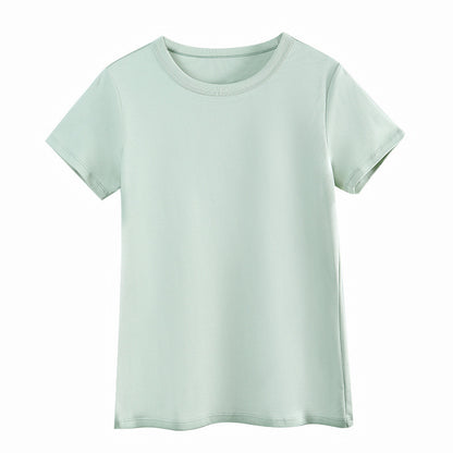 【Tops】無地ラウンドネックTシャツ T01656