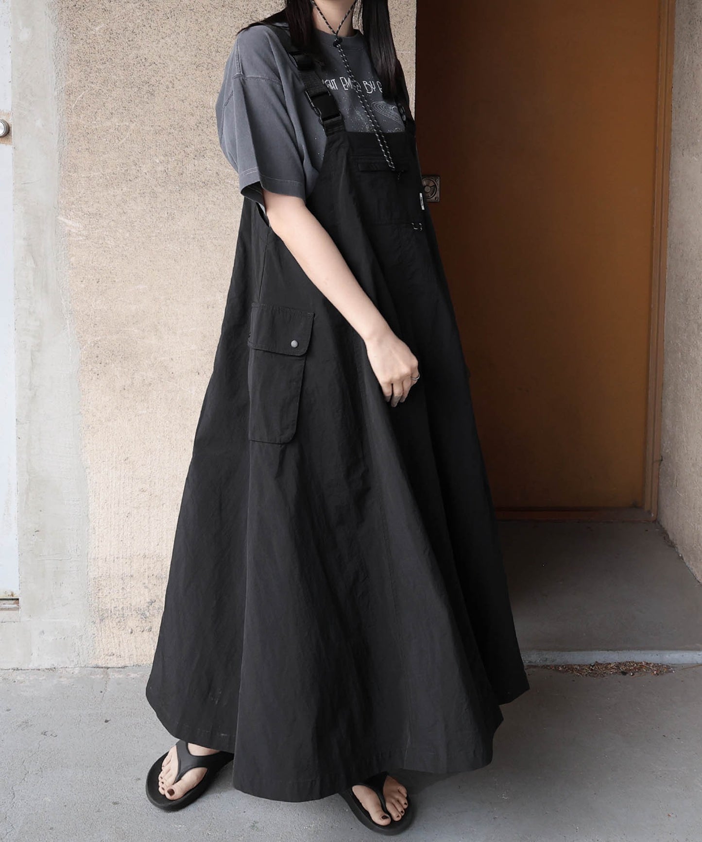 【Dress】デザイナーサスペンダードレス T01688