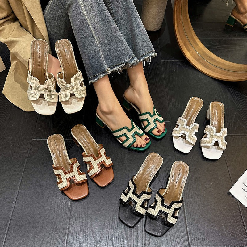 【Shoes】5色展開夏スリッパ    Ｗ12366