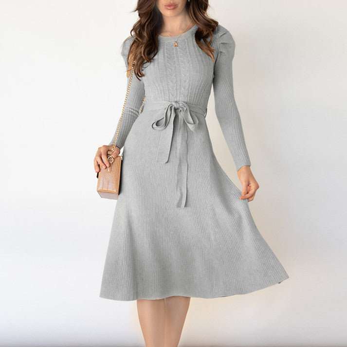 【Dress】新入荷～3色知性ニットワンピース　W9436