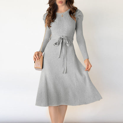 【Dress】新入荷～3色知性ニットワンピース　W9436