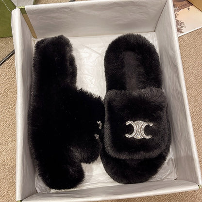 【Shoes】3色ファースリッパ    W13363