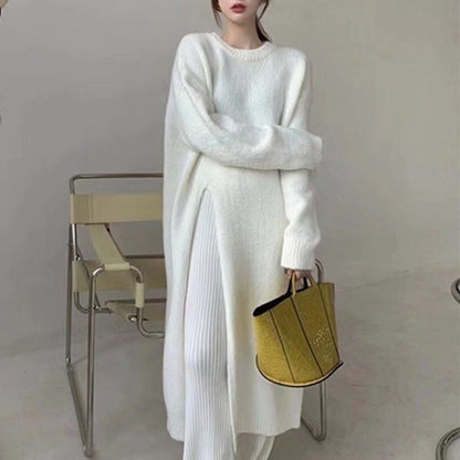 【Dress】スリットニットワンピース    W13468