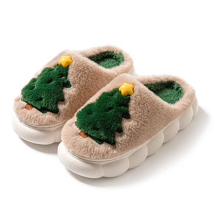【Shoes】裏起毛厚手クリスマススリッパ T01133