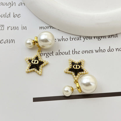 【雑貨】★パール縁どりスターピアス T01811