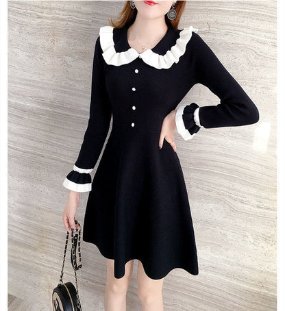 【Dress】ドールカラーニットワンピース   W10295